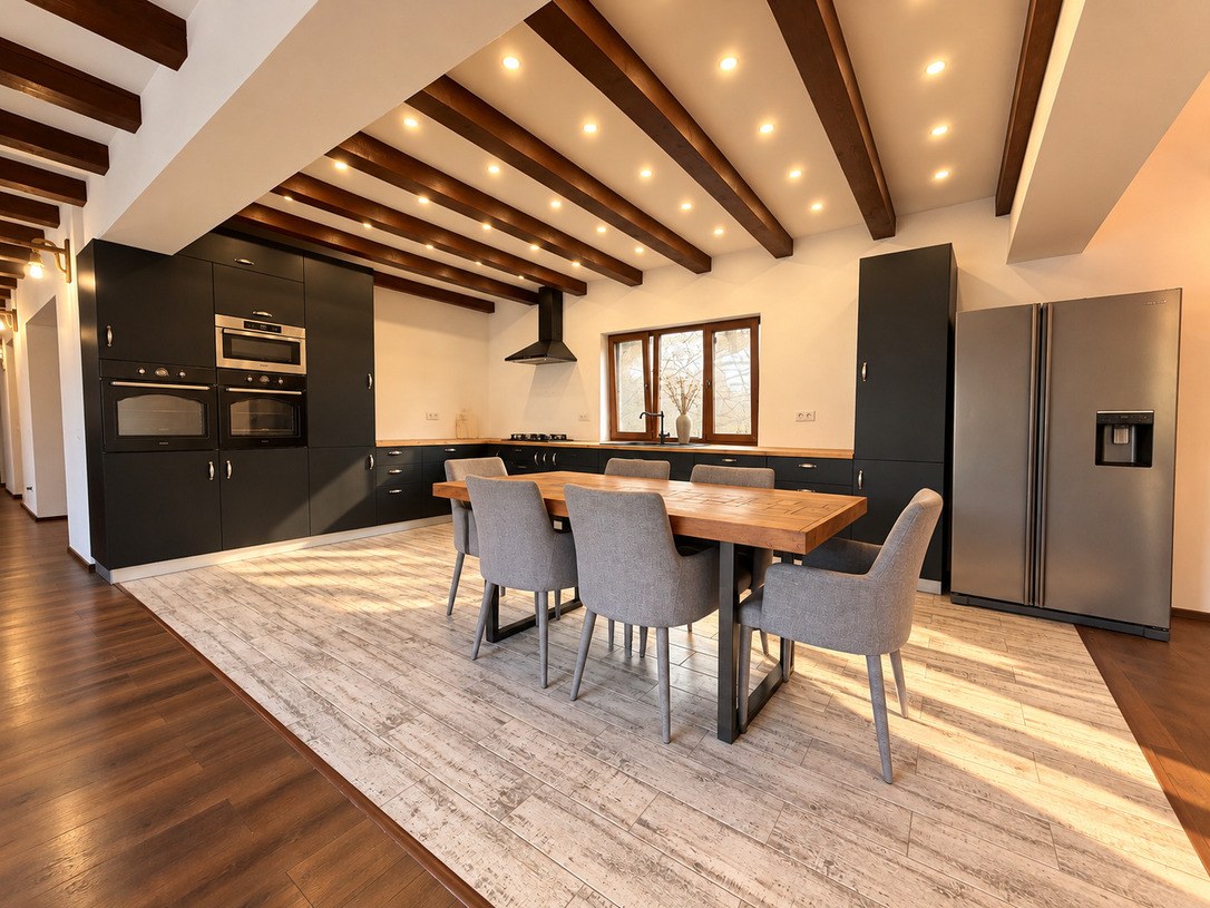 Bucătărie rustic-modernă cu dining luminos.jpg